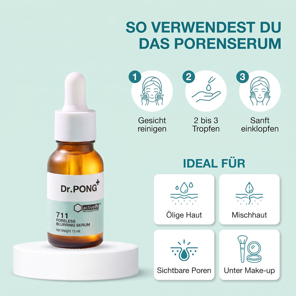 Dr.PONG 711 Poreless Blurring Serum 15 ml | How to use