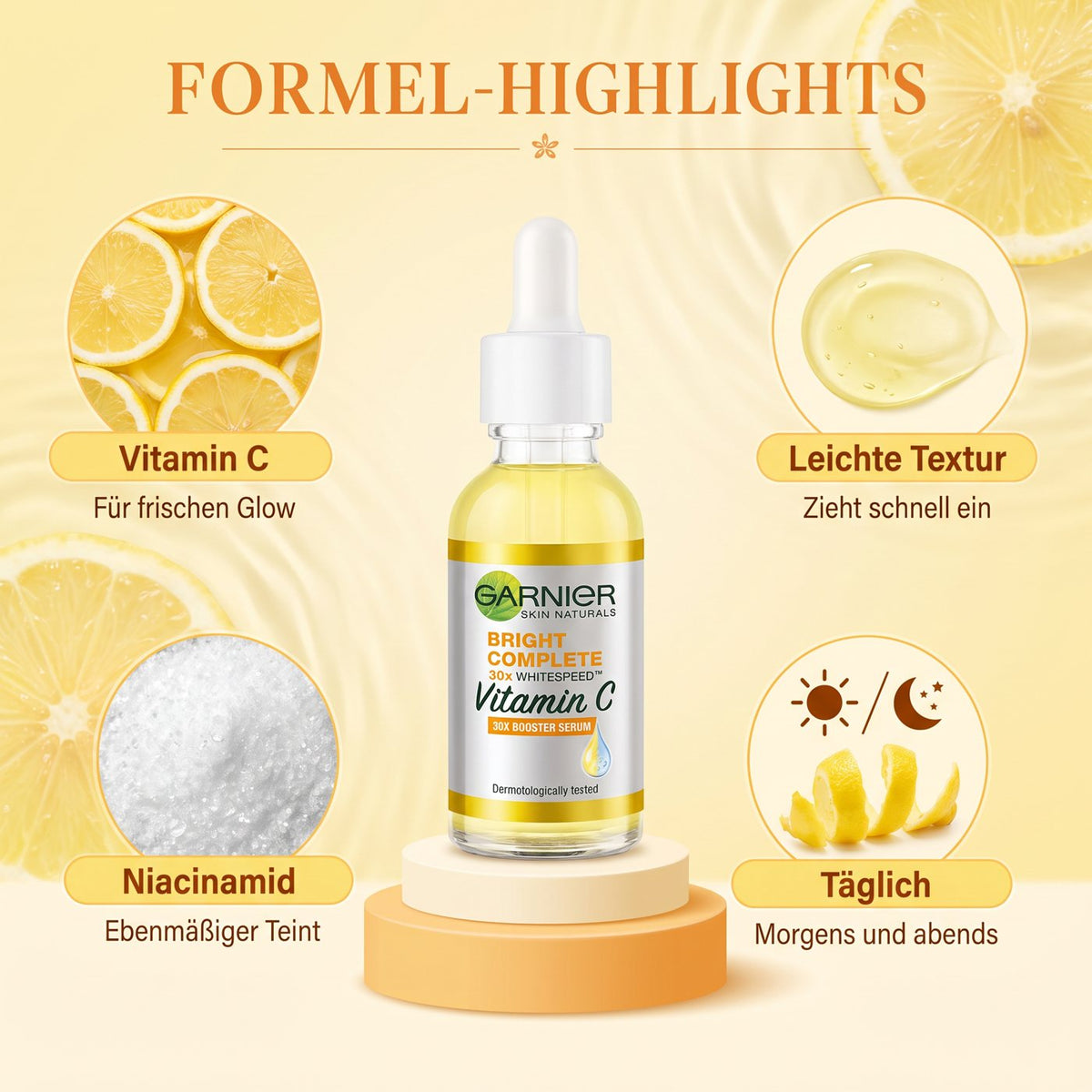 Garnier Bright Complete 30x Vitamin C Booster Serum – Formula highlights