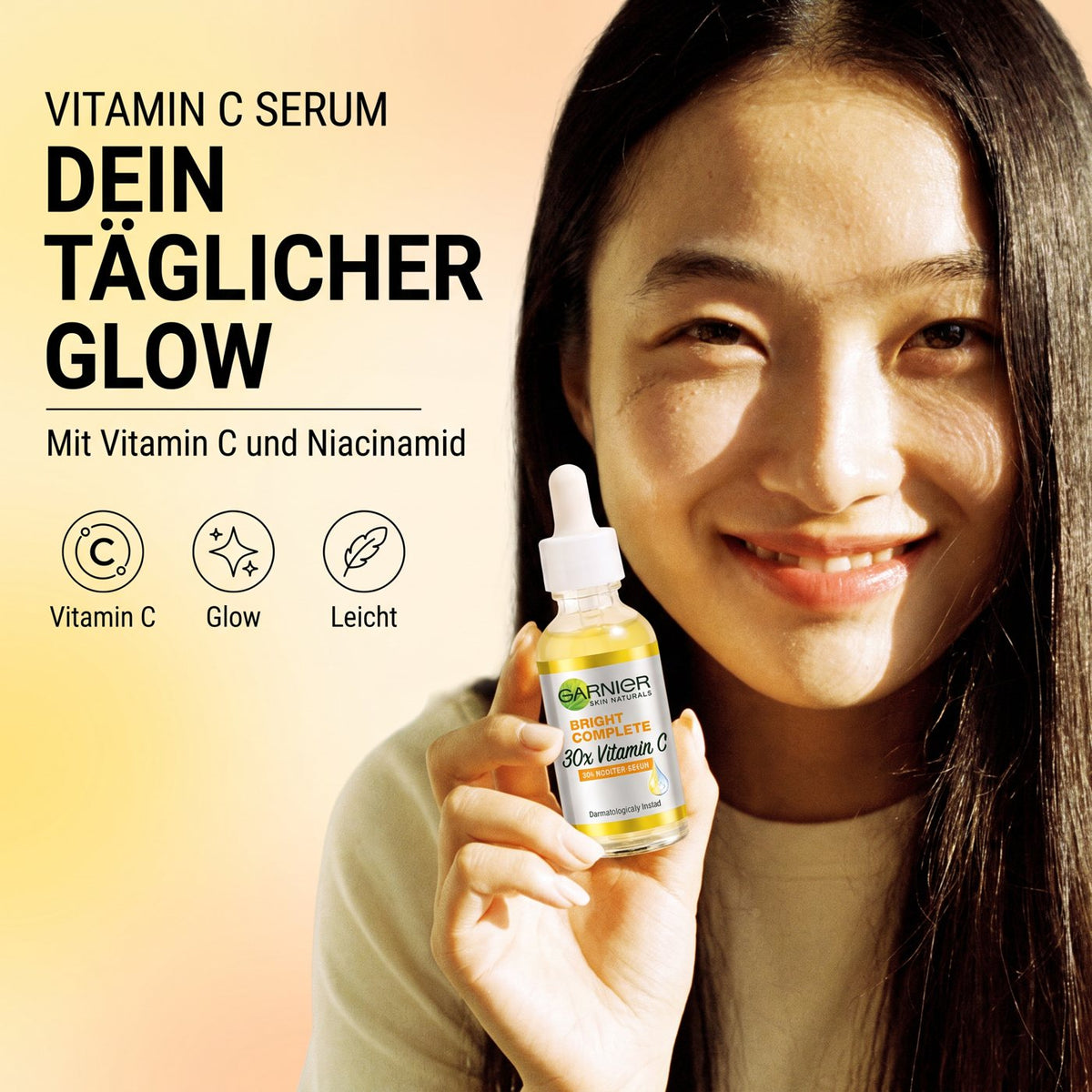 Garnier Bright Complete 30x Vitamin C Booster Serum – Model with product