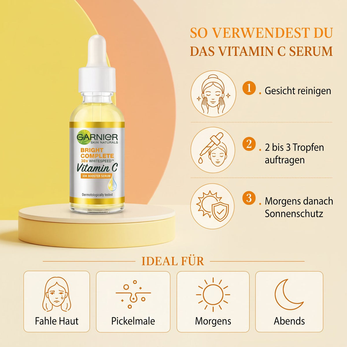 Garnier Bright Complete 30x Vitamin C Booster Serum – How to use