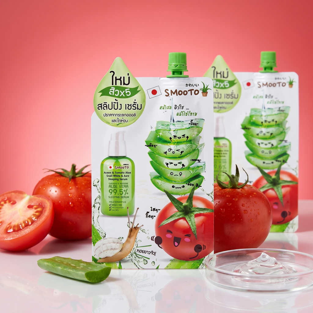 Smooto Tomato Aloe Snail Sleeping Serum Sachet