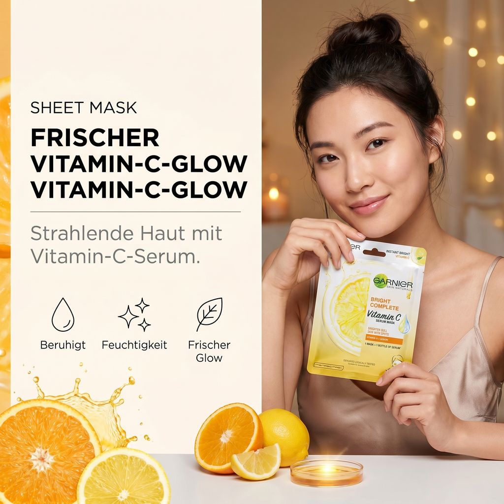 Garnier Vitamin C Sheet Mask – Frischer Vitamin-C-Glow