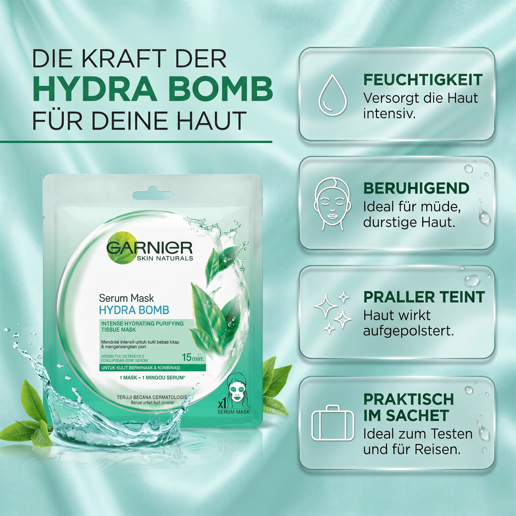 Die Kraft der Hydra Bomb für deine Haut – Vorteile der Garnier Serum Mask