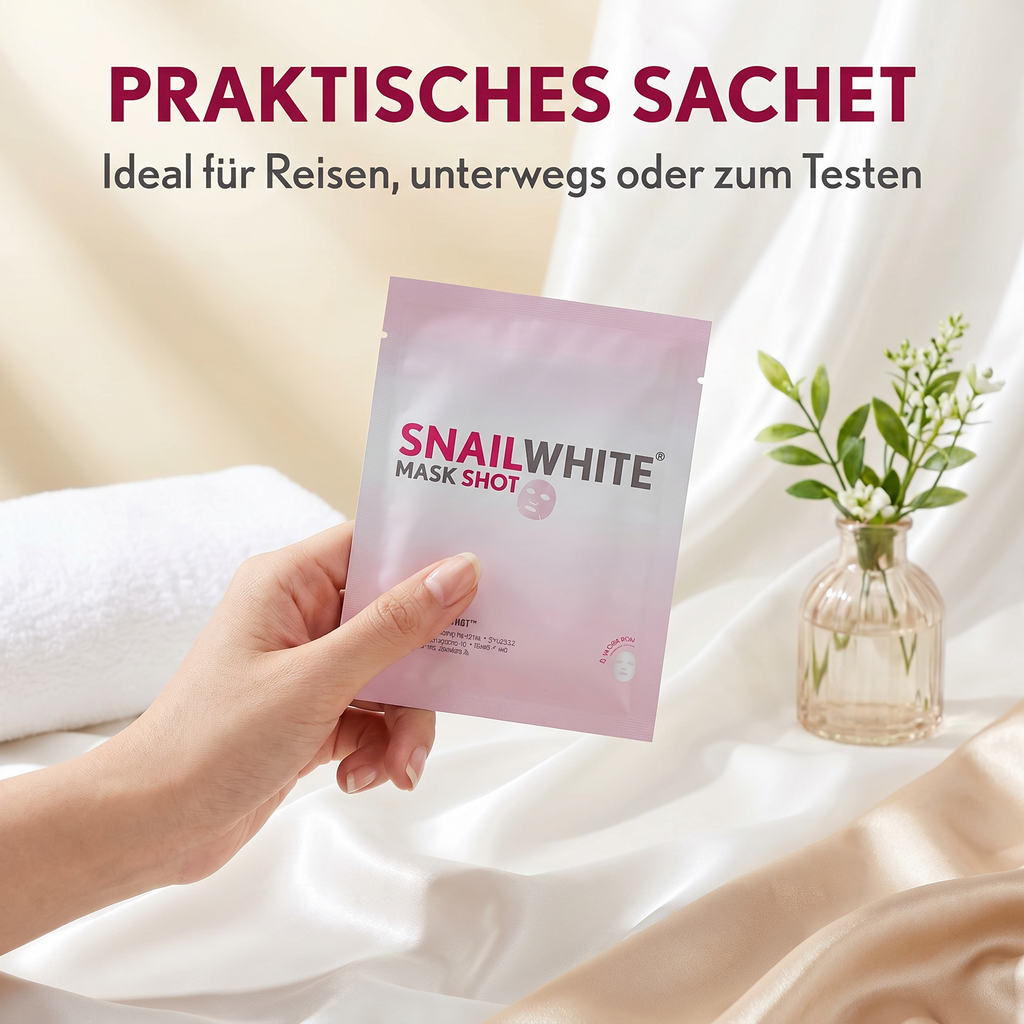 SnailWhite Mask Shot – Praktisches Sachet für Reisen und unterwegs
