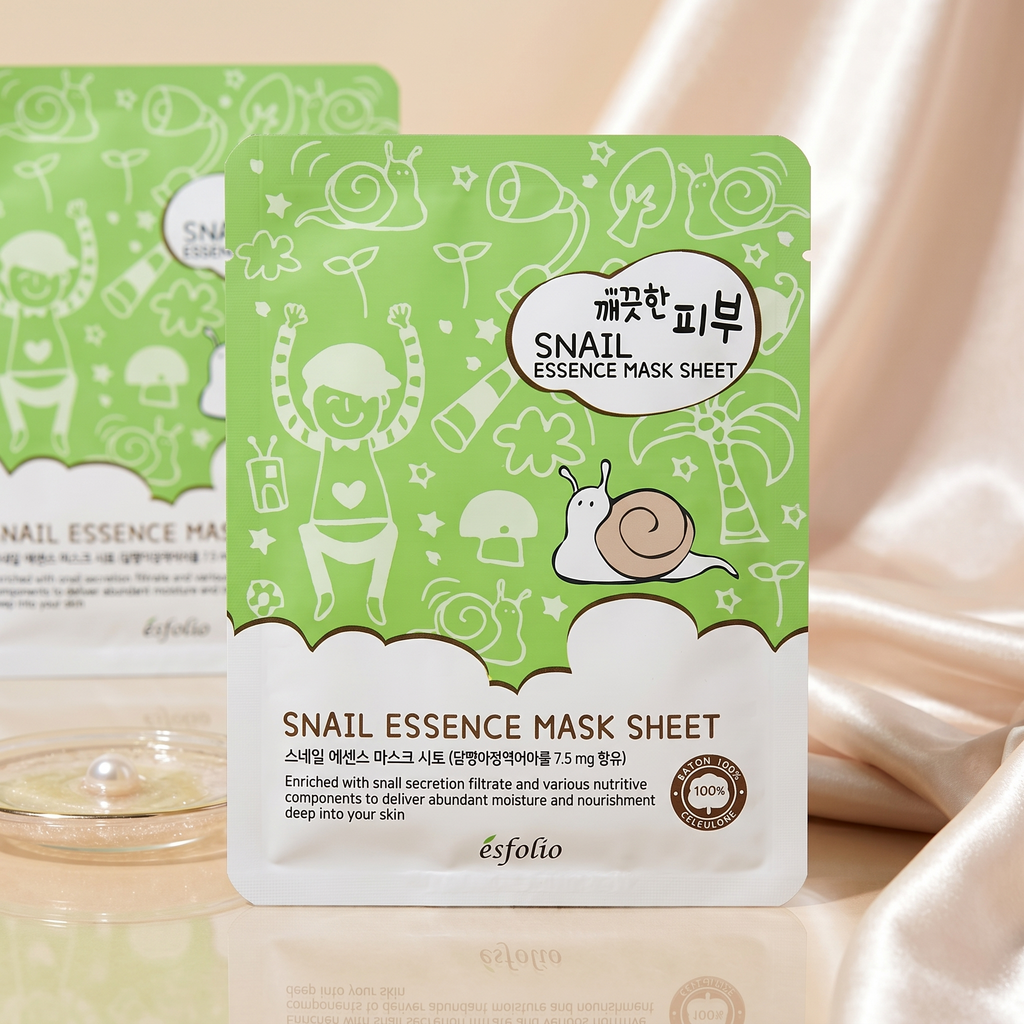 Esfolio Pure Skin Snail Essence Mask Sheet – Produktfoto