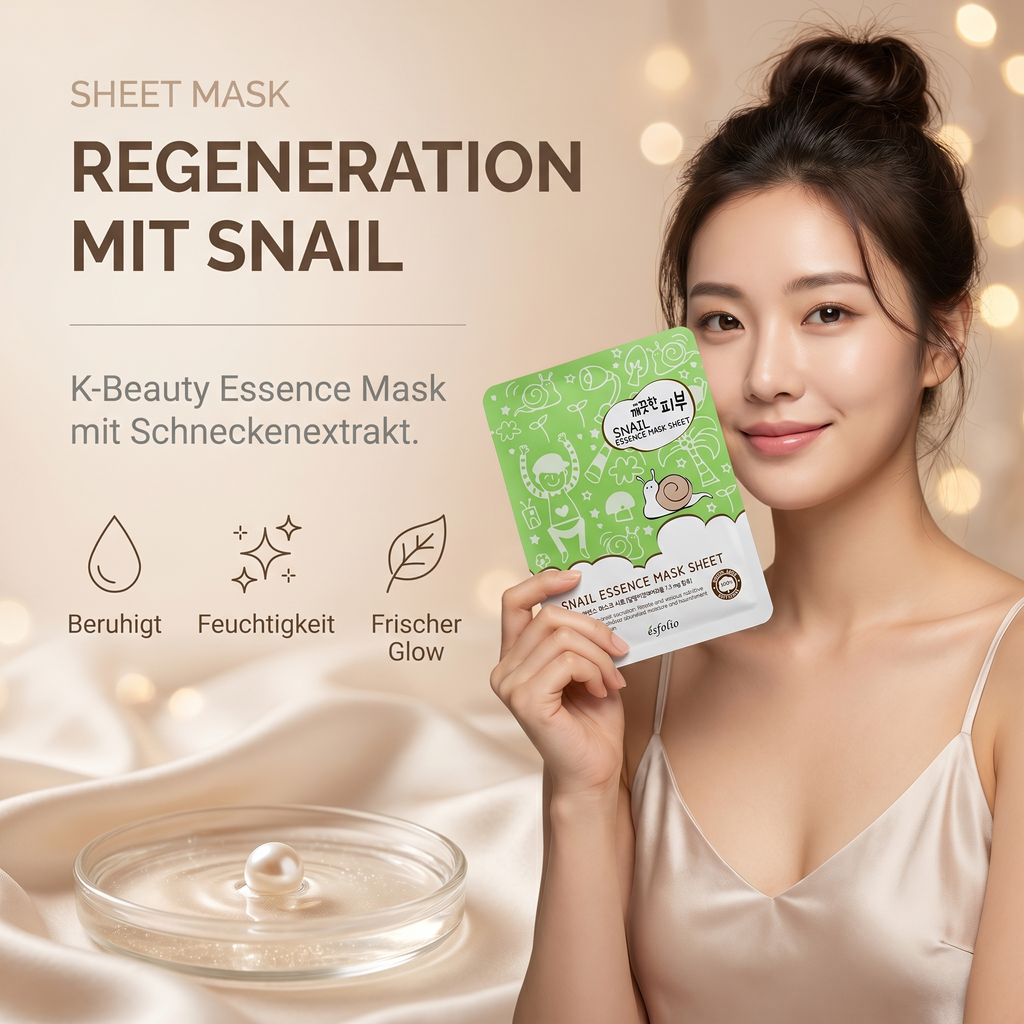 Regeneration mit Snail – K-Beauty Essence Mask mit Schneckenextrakt