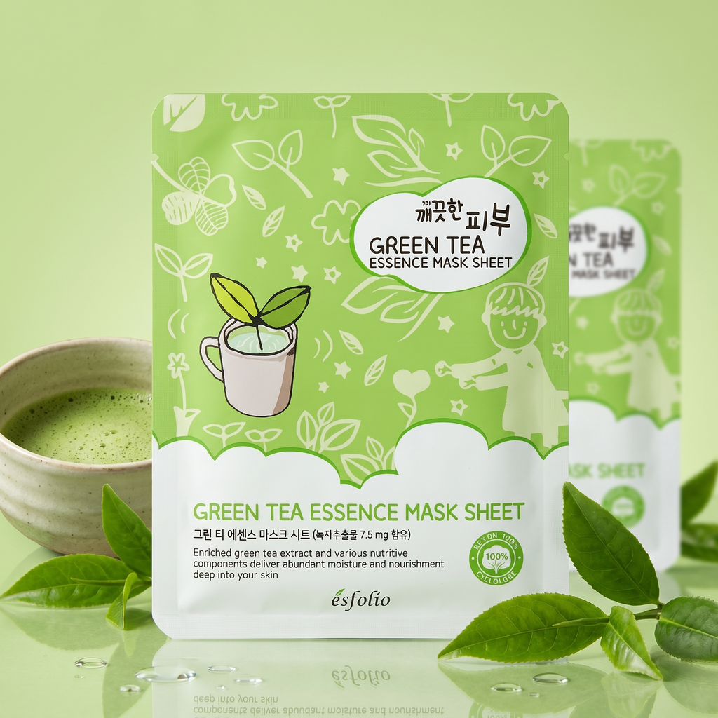 Esfolio Pure Skin Green Tea Essence Mask Sheet
