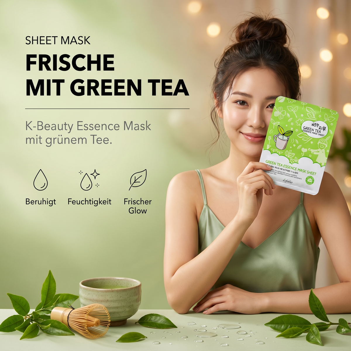 Frische mit Green Tea – Esfolio Essence Mask