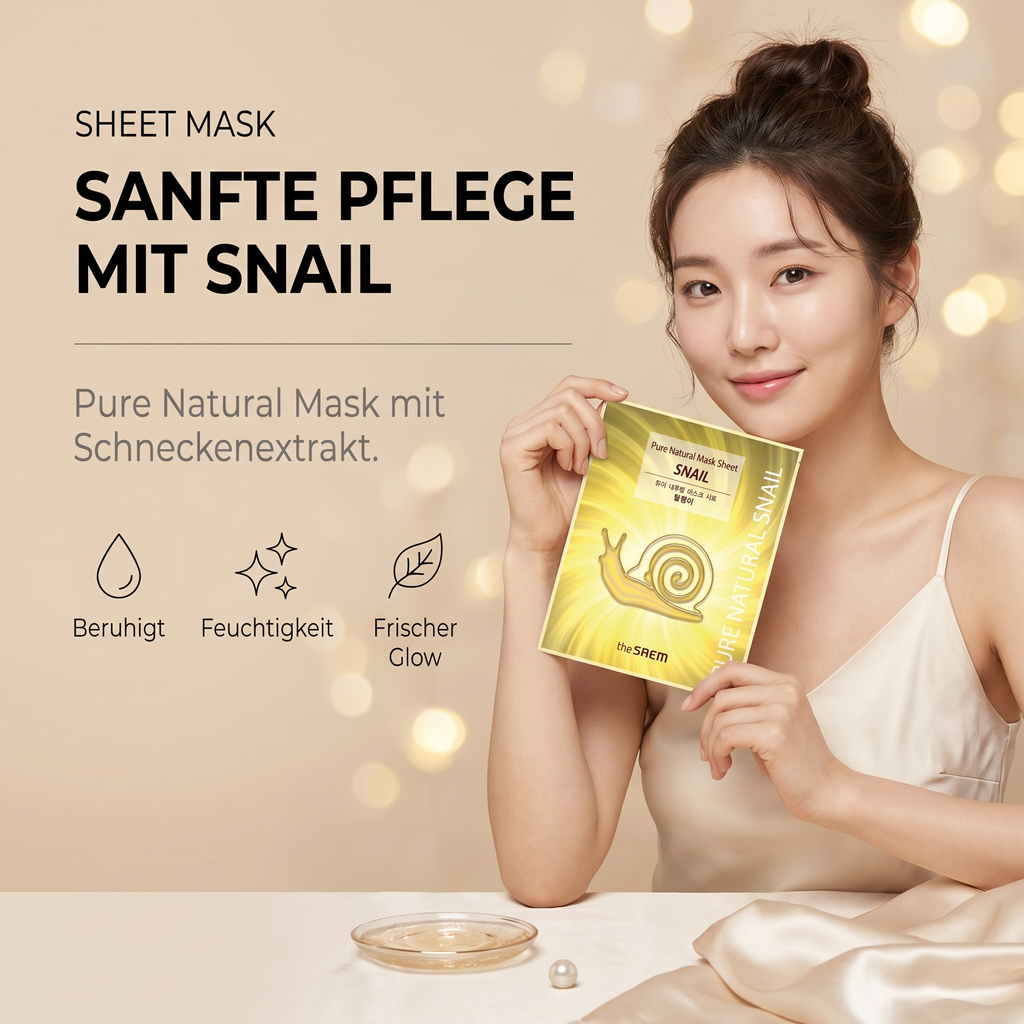 Sanfte Pflege mit Snail – The Saem Sheet Mask Hero-Bild