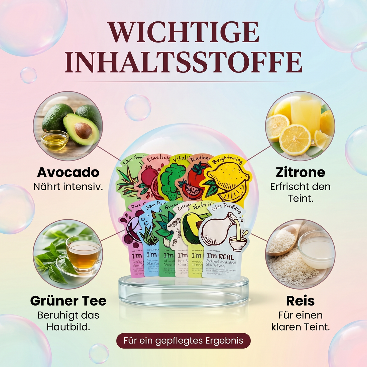 Wichtige Inhaltsstoffe – Avocado, Zitrone, Grüner Tee und Reis
