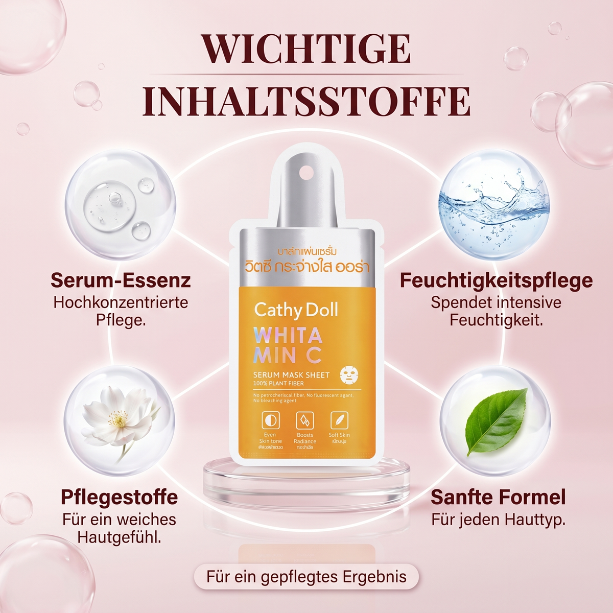 Wichtige Inhaltsstoffe – Serum-Essenz und Feuchtigkeitspflege