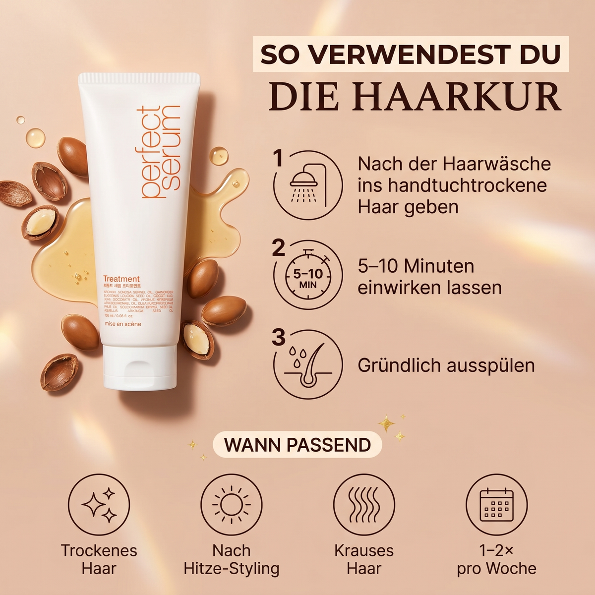 So verwendest du die Haarkur – Anwendung in 3 Schritten
