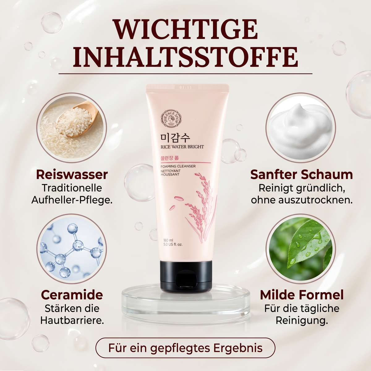 Wichtige Inhaltsstoffe – Reiswasser