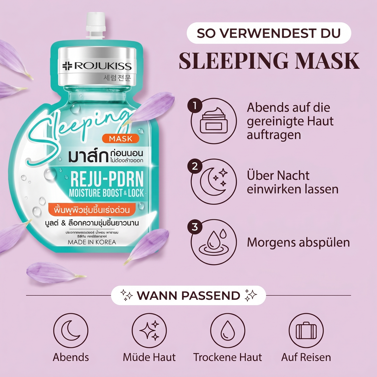 So verwendest du die Sleeping Mask