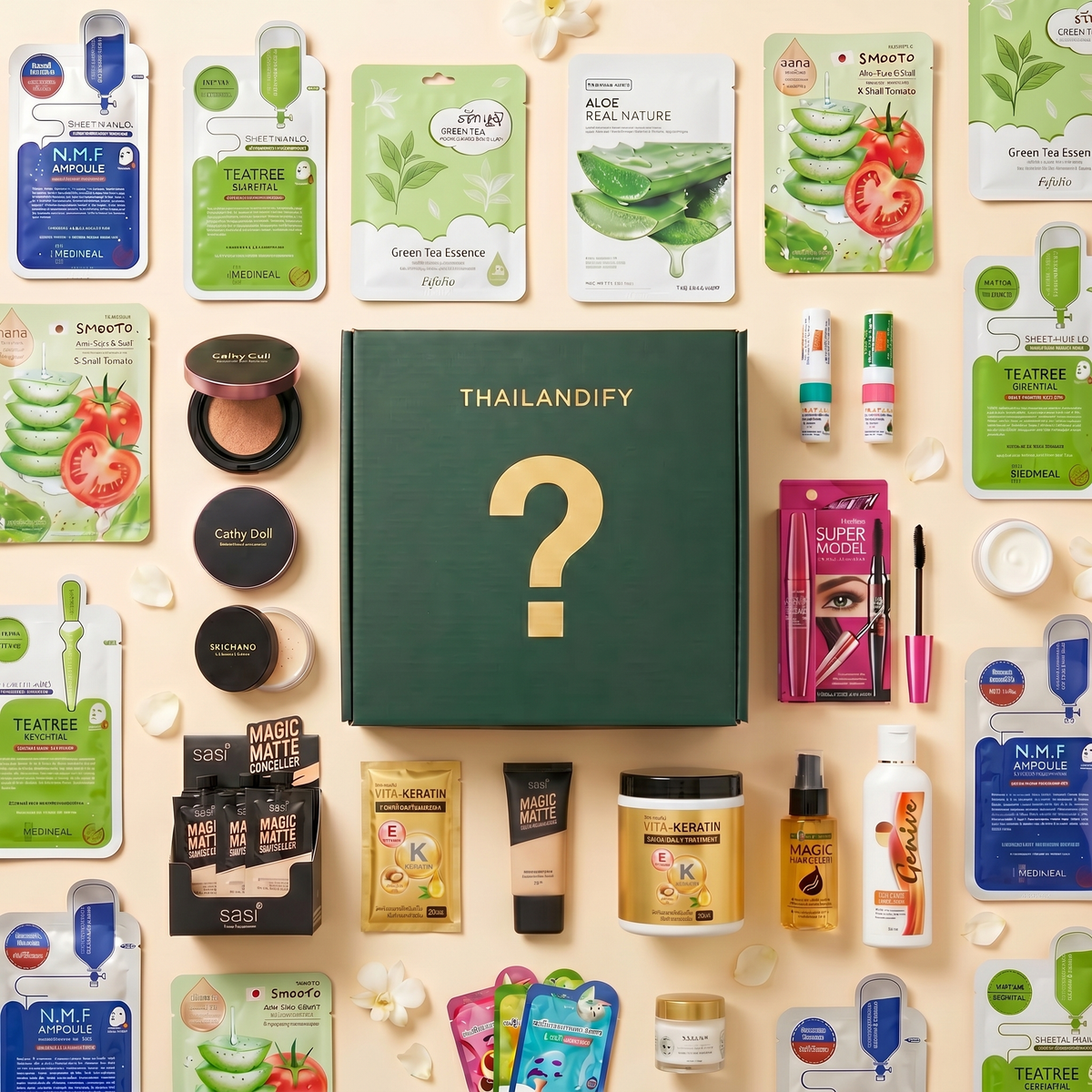 Thailand Mystery Box mit Fragezeichen – das komplette Sortiment inkl. Vita-Keratin