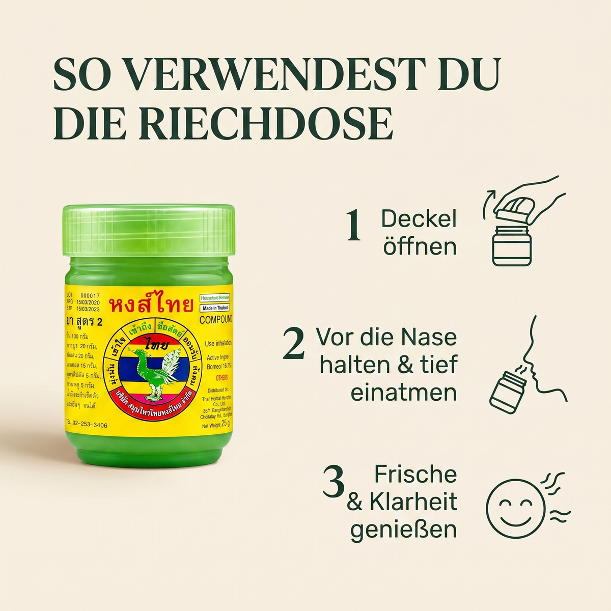 So verwendest du die Riechdose