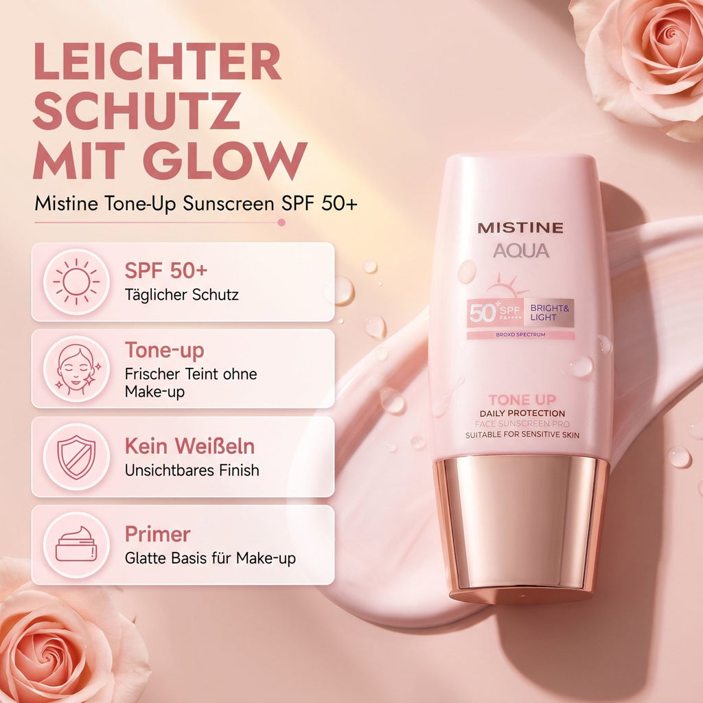 Mistine Tone-Up Sunscreen SPF50+ (Pink Cap) – Benefits