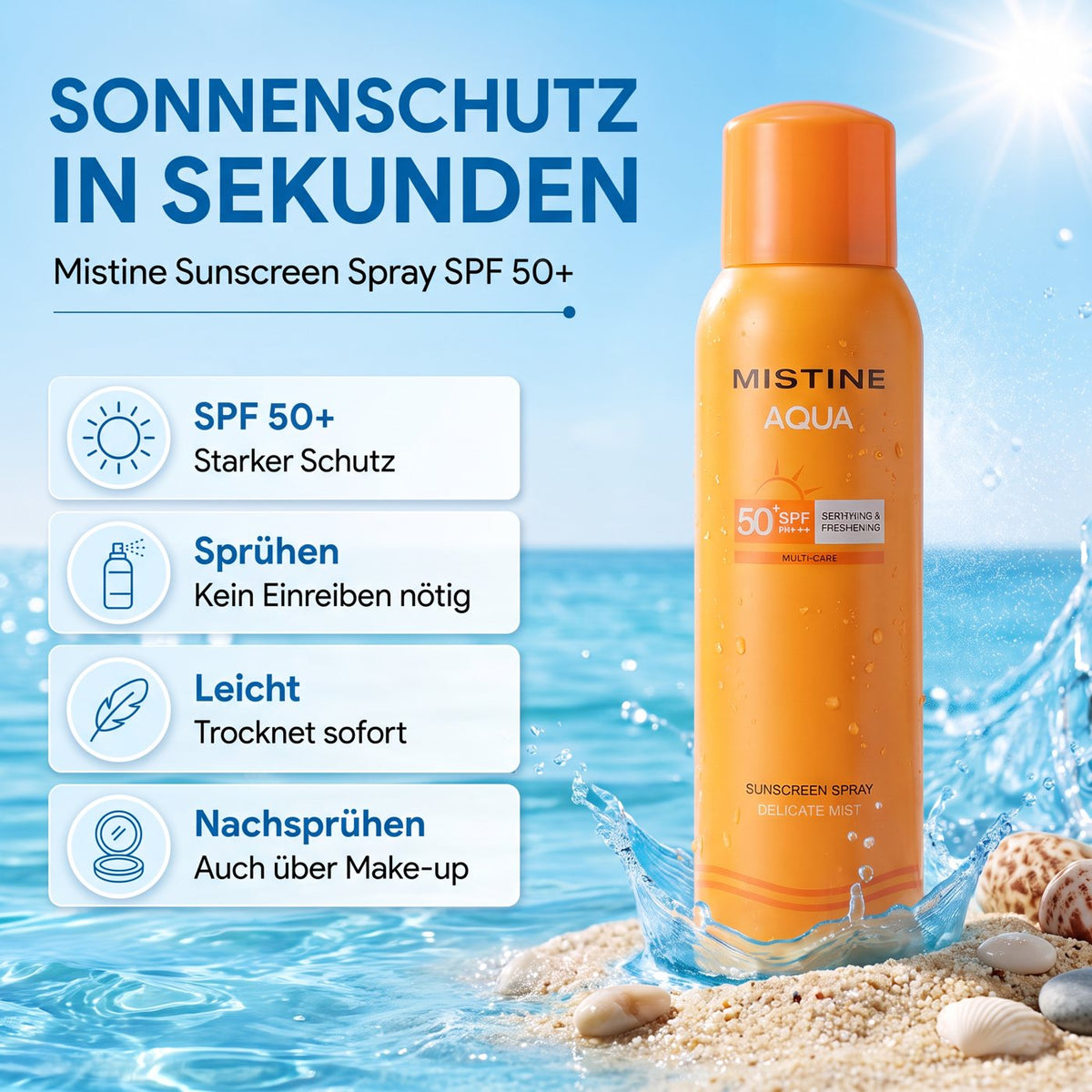 Mistine Sun Spray SPF50+ PA++++ – Benefits