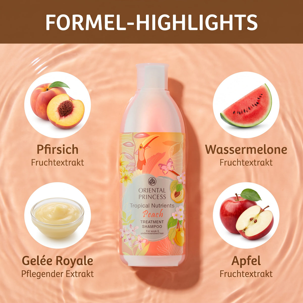 Oriental Princess Tropical Nutrients Peach Treatment Shampoo 250 ml | Formula highlights