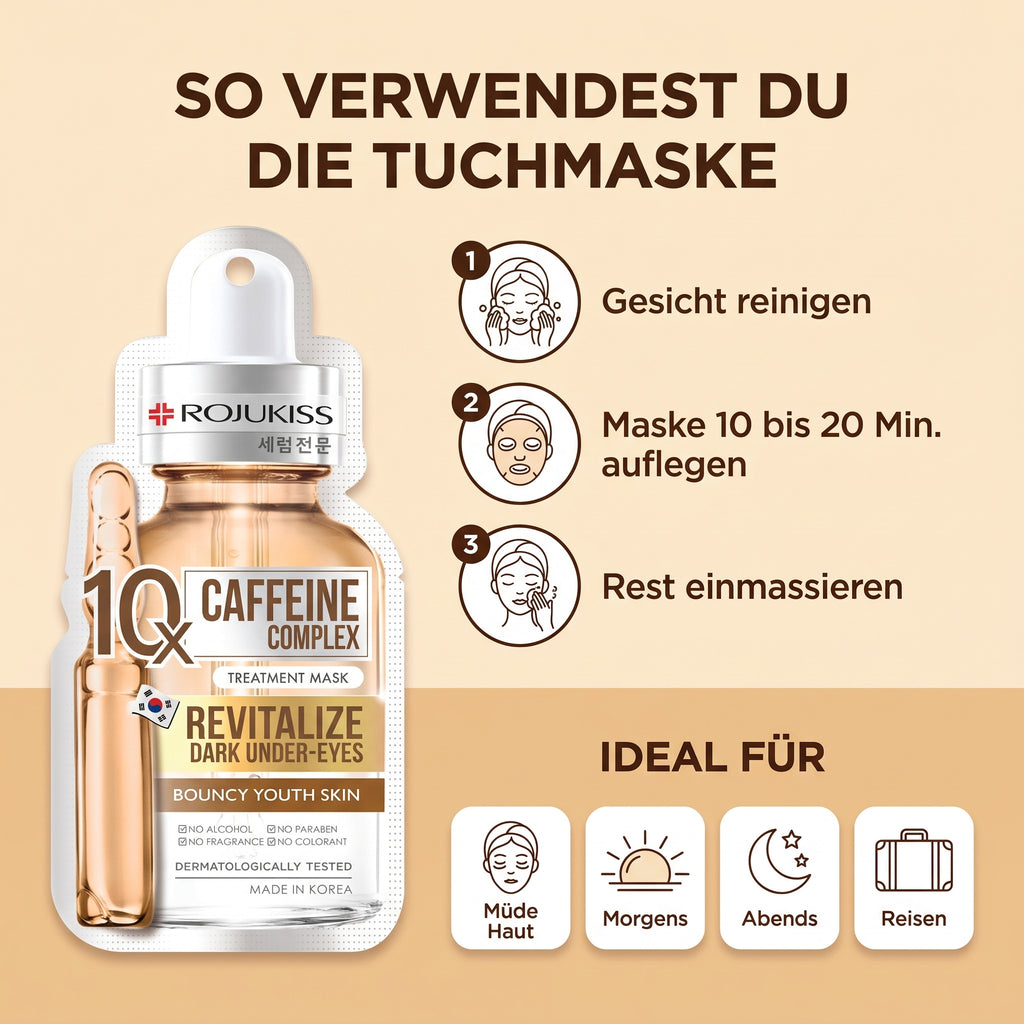 Rojukiss Caffeine Complex 10X Sheet Mask (24 ml) | How to use