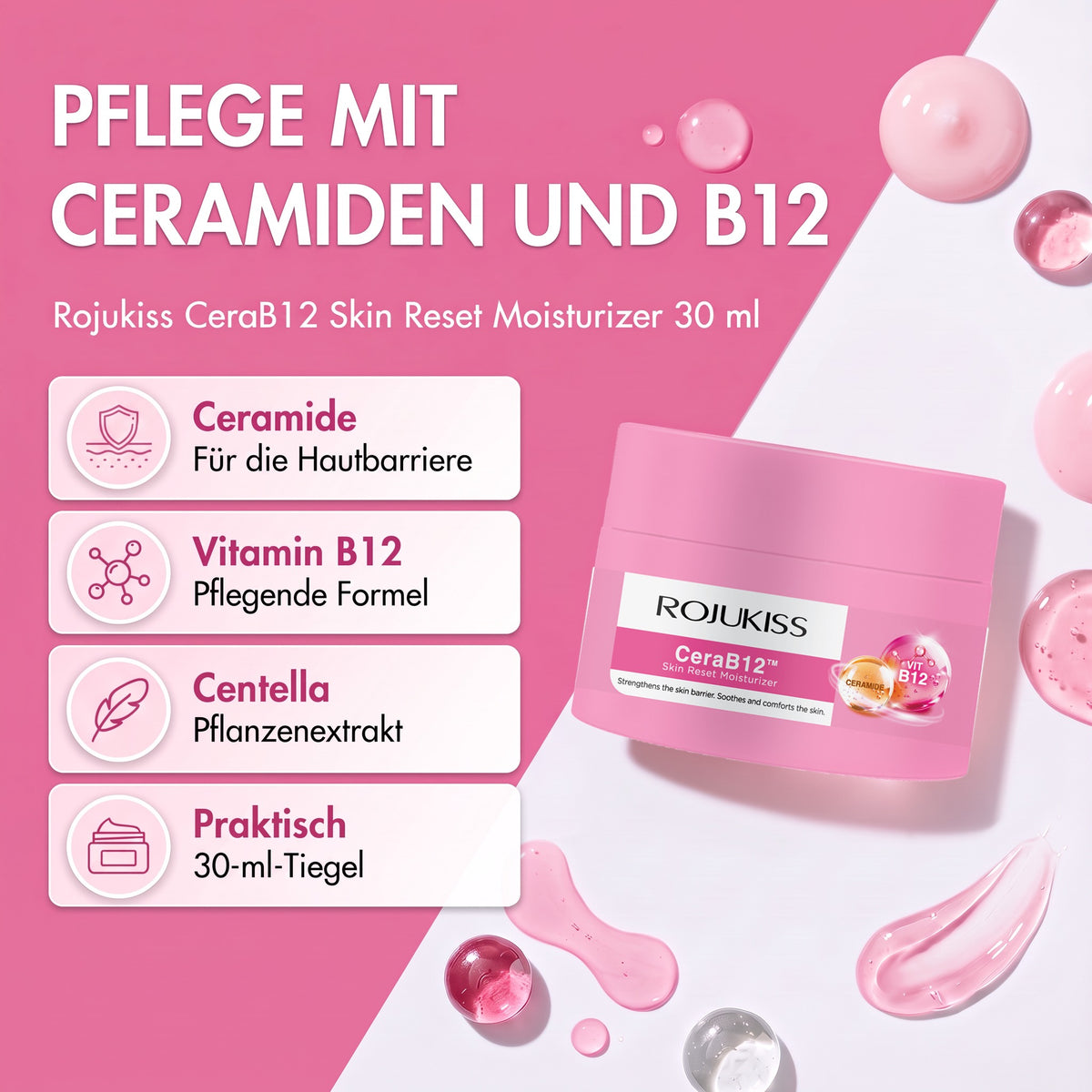 Rojukiss CeraB12 Skin Reset Moisturizer 30 ml | Benefits