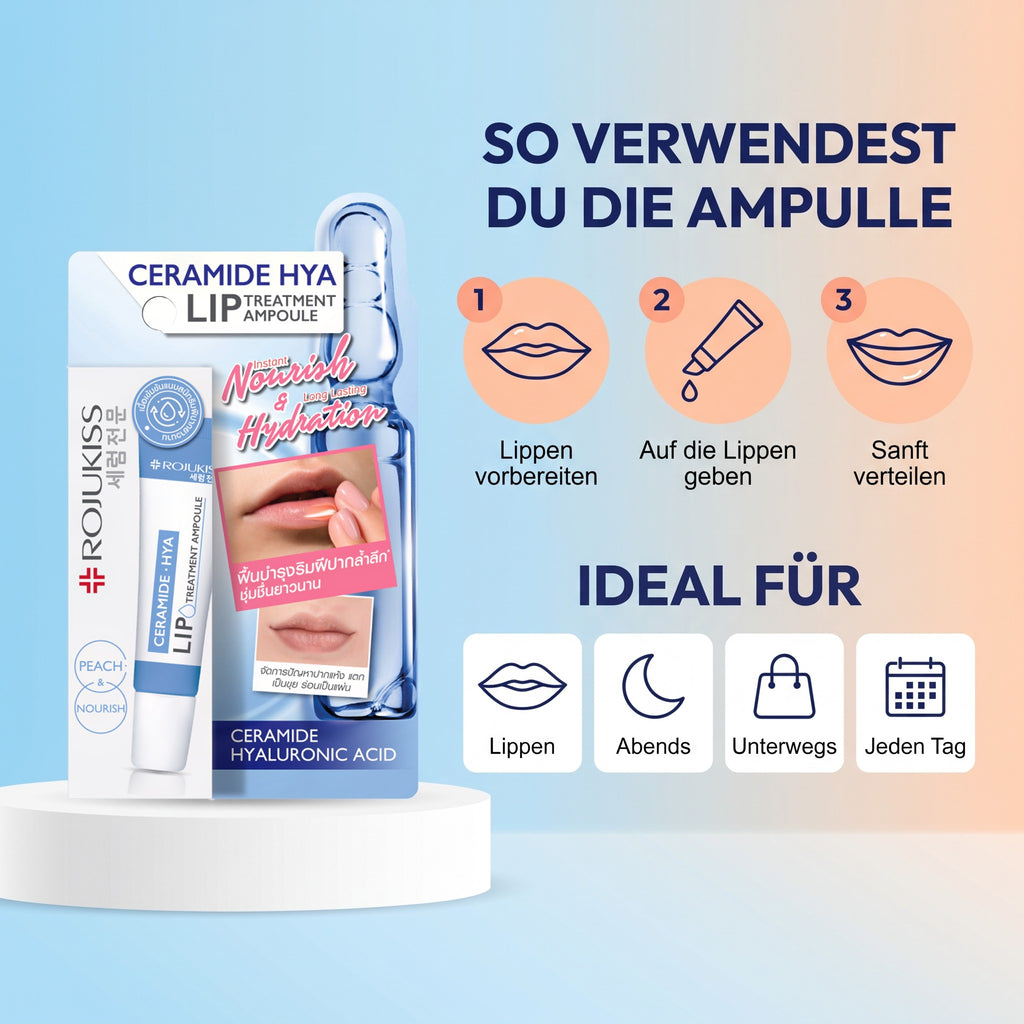 Rojukiss Ceramide Hya Lip Treatment Ampoule 8 ml | How to use