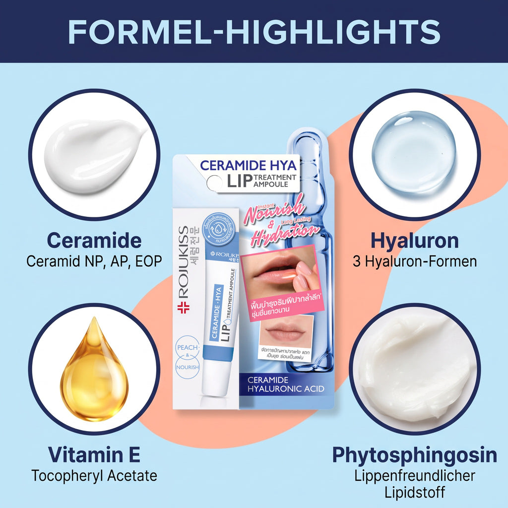 Rojukiss Ceramide Hya Lip Treatment Ampoule 8 ml | Formula highlights