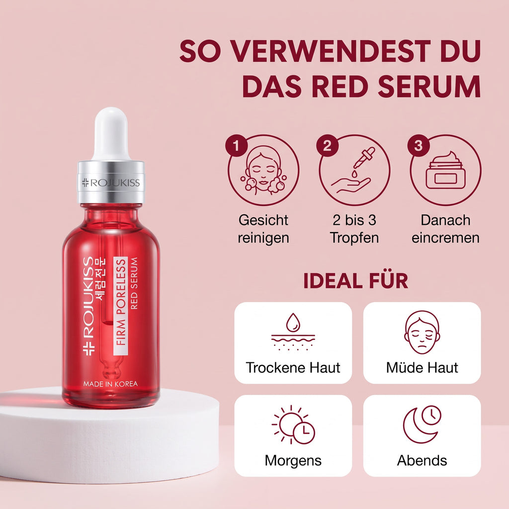 Rojukiss Firm Poreless Red Serum 30 ml | How to use