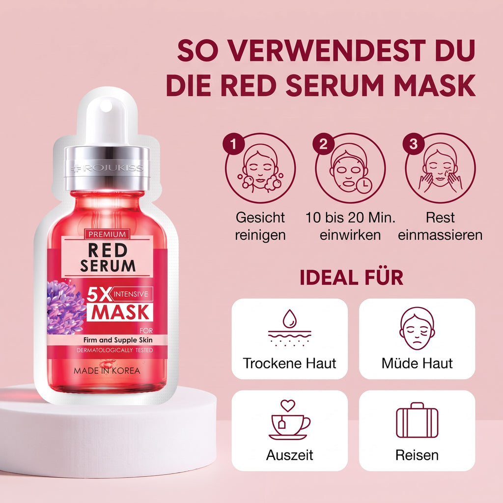 Rojukiss Firm Poreless Red Serum 5X Sheet Mask (25 ml) | How to use