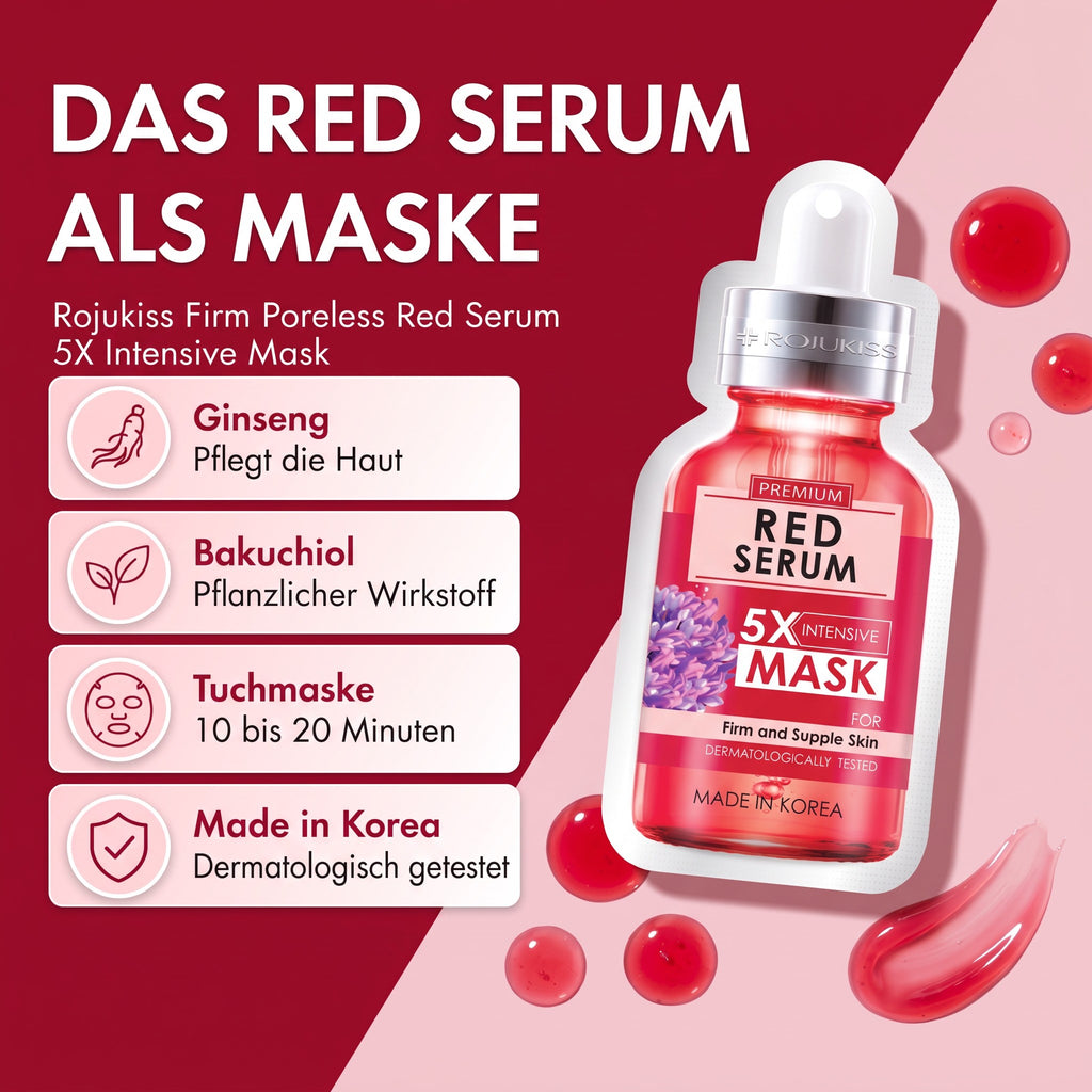 Rojukiss Firm Poreless Red Serum 5X Sheet Mask (25 ml) | Benefits