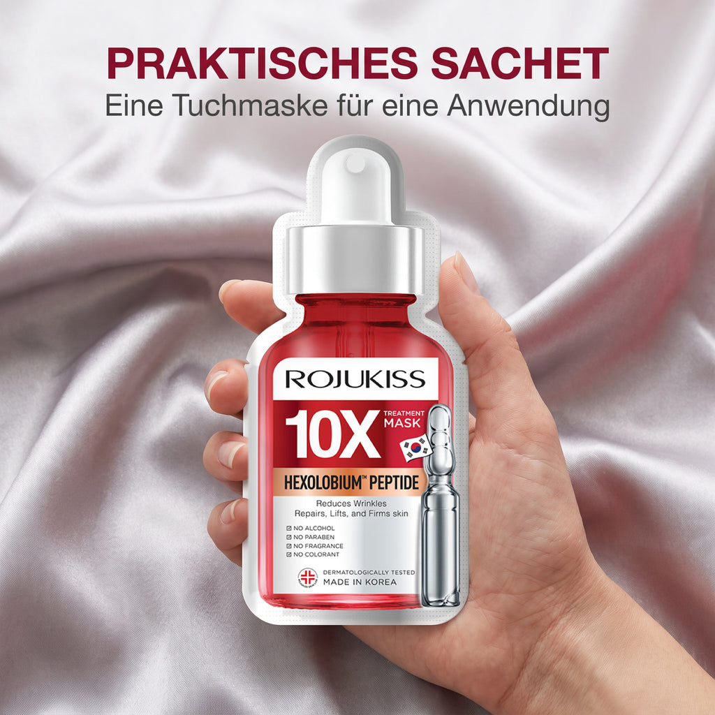 Rojukiss Hexolobium Peptide 10X Tuchmaske (24 ml) | Praktisch für unterwegs