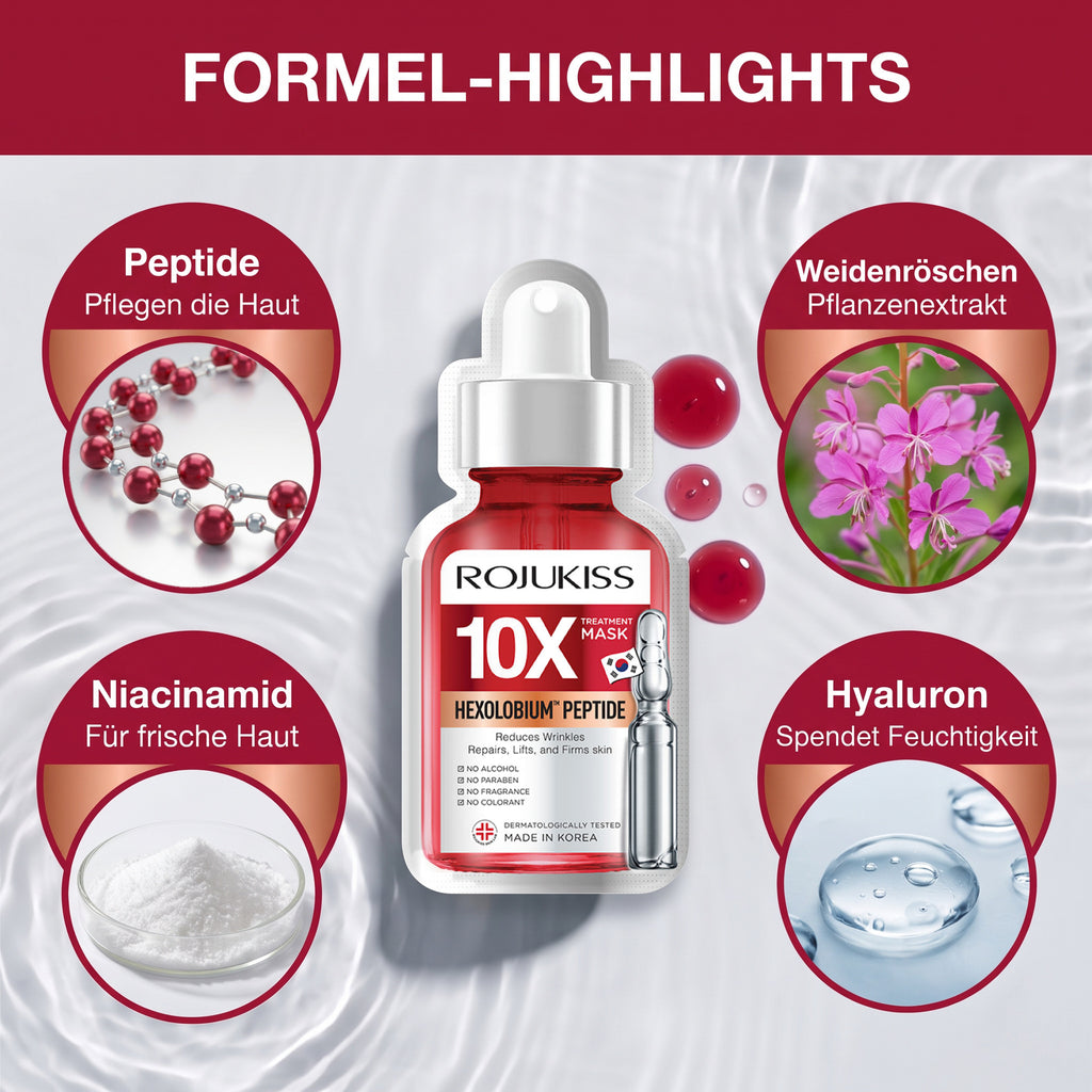 Rojukiss Hexolobium Peptide 10X Tuchmaske (24 ml) | Formel-Highlights