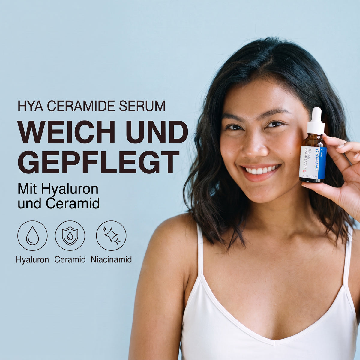 Rojukiss Hya Ceramide Serum 30 ml | Model with product