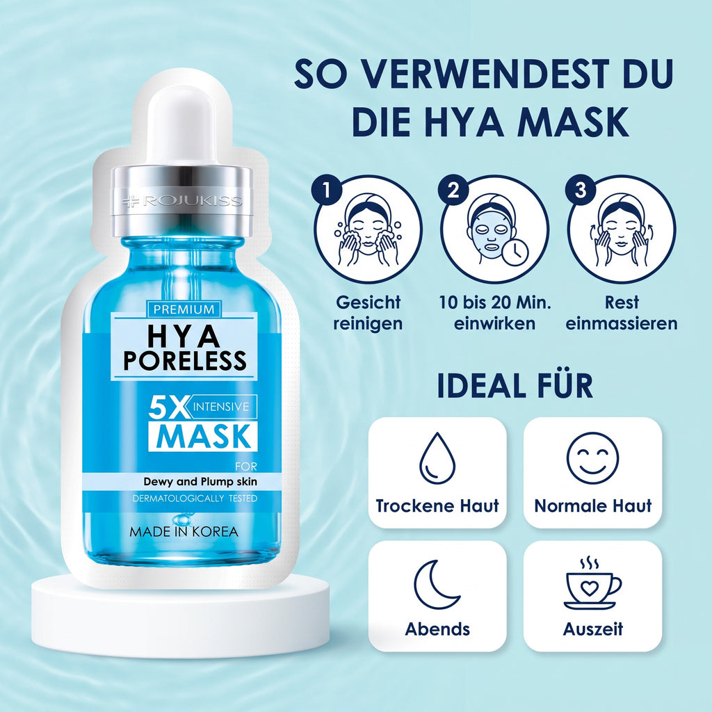 Rojukiss HYA Poreless 5X Sheet Mask (25 ml) | How to use