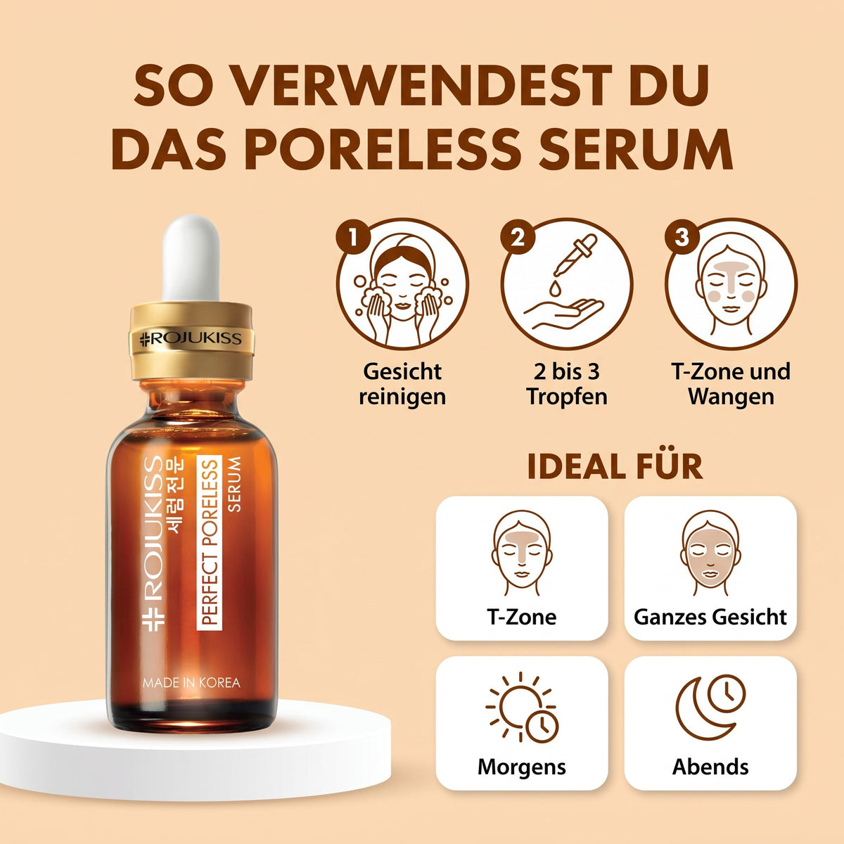 Rojukiss Perfect Poreless Serum 30 ml | How to use