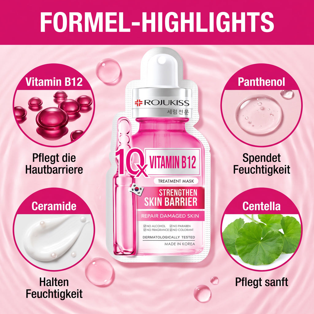 Rojukiss Vitamin B12 10X Sheet Mask (24 ml) | Formula highlights