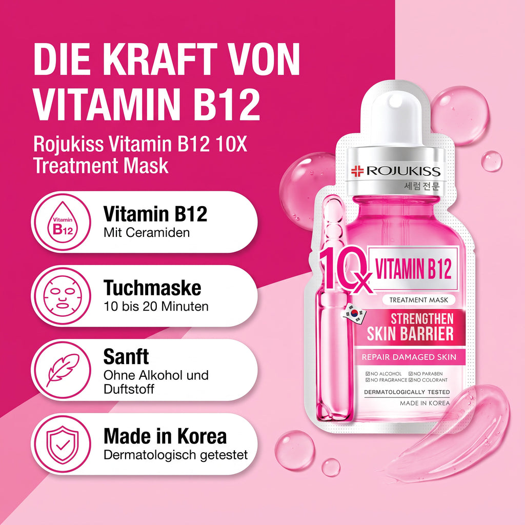Rojukiss Vitamin B12 10X Sheet Mask (24 ml) | Benefits