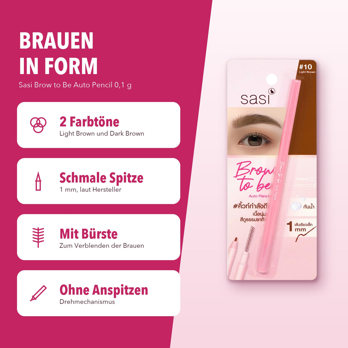 Sasi Brow to Be Auto Pencil 0,1 g | Vorteile