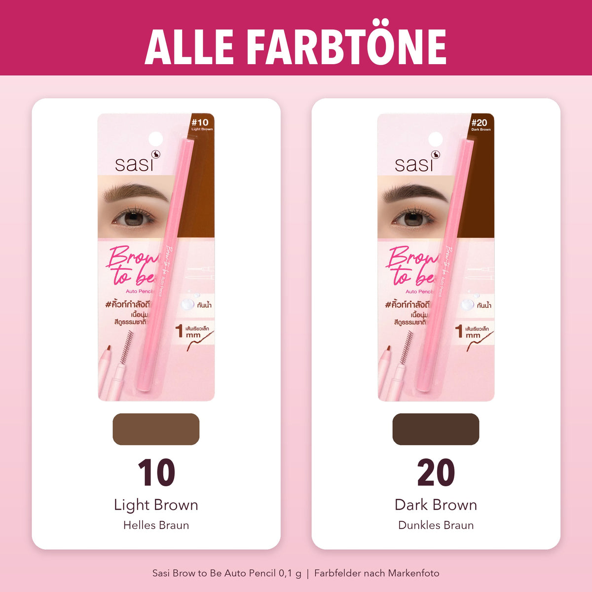 Sasi Brow to Be Auto Pencil 0,1 g | Alle Farbtöne