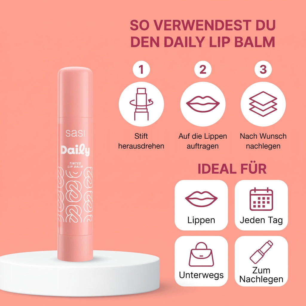 Sasi Daily Tinted Lip Balm 3,5 g | How to use