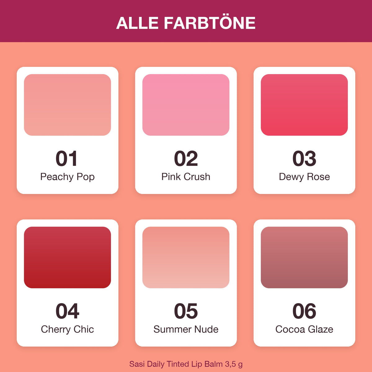 Sasi Daily Tinted Lip Balm 3,5 g | All shades