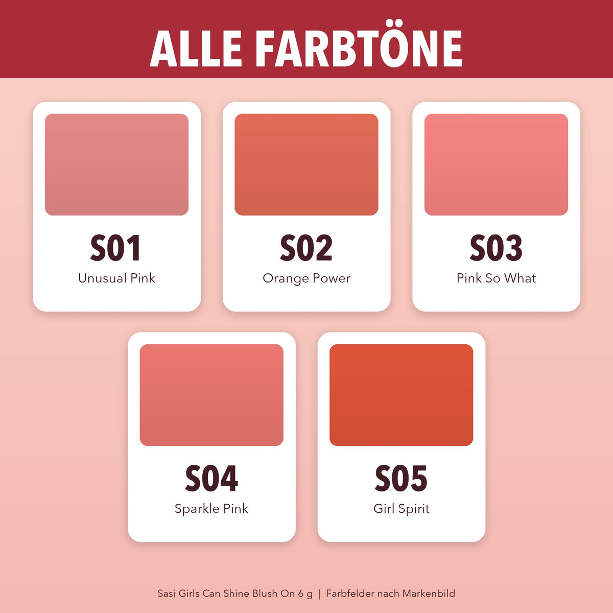 Sasi Girls Can Shine Blush On 6 g | Alle Farbtöne