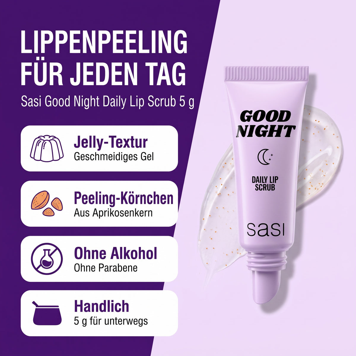 Sasi Good Night Daily Lip Scrub 5 g | Benefits