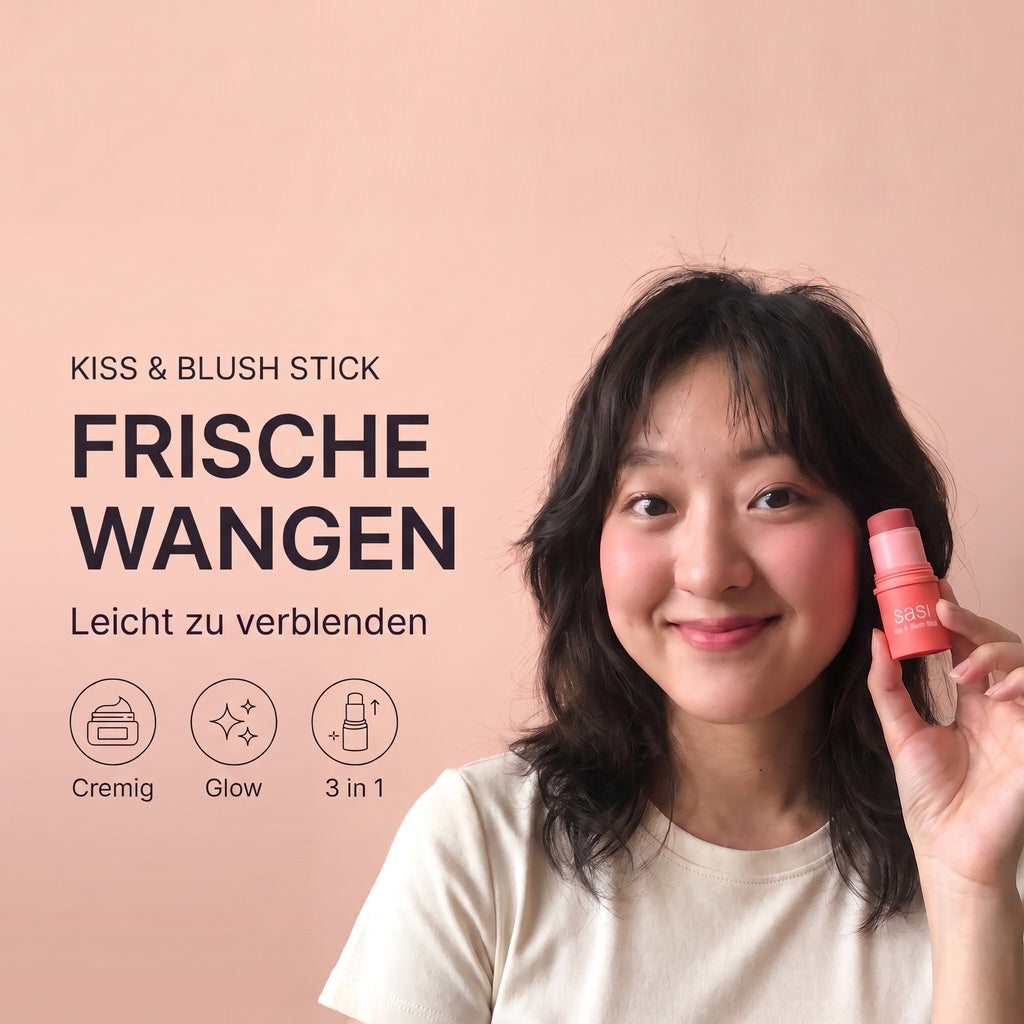 Sasi Kiss & Blush Stick 4 g | Model with product