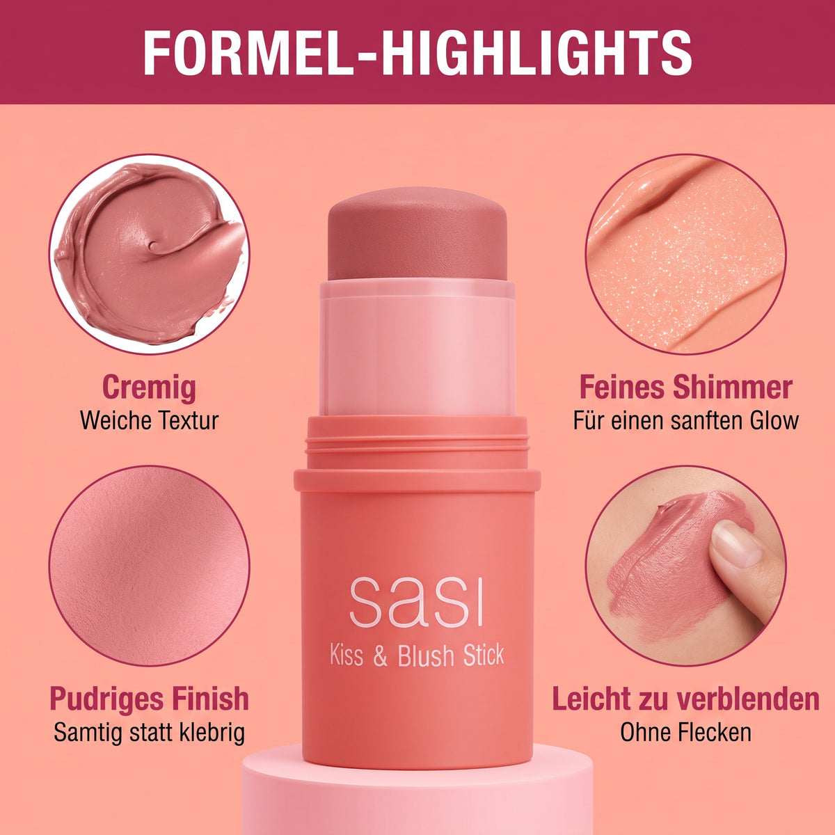 Sasi Kiss & Blush Stick 4 g | Formula highlights