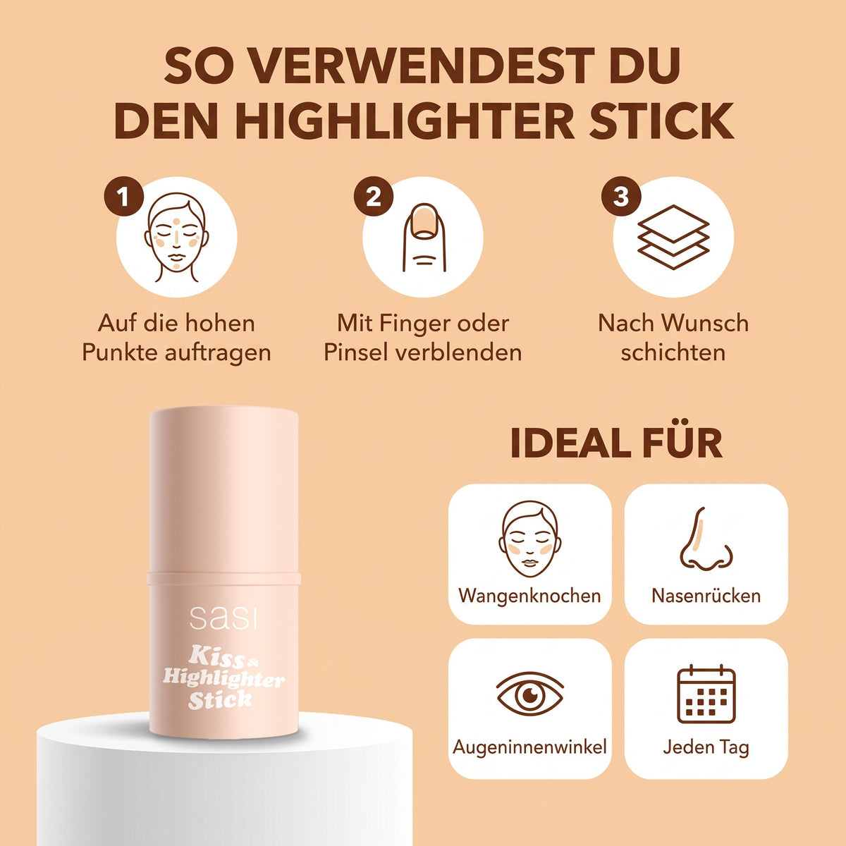 Sasi Kiss & Highlighter Stick 4 g | So verwendest du