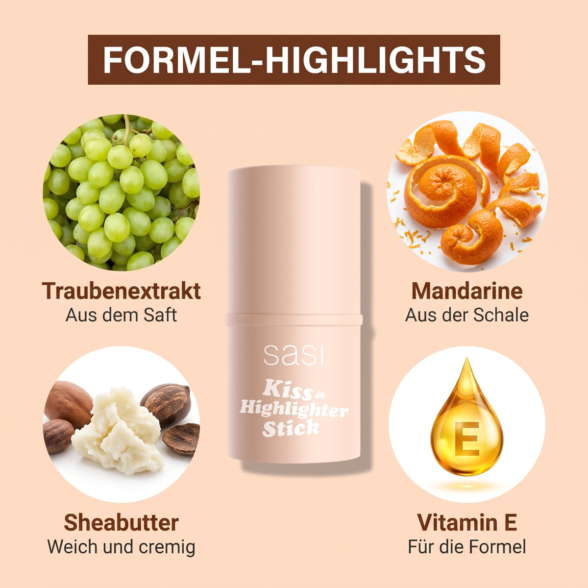 Sasi Kiss & Highlighter Stick 4 g | Formel-Highlights