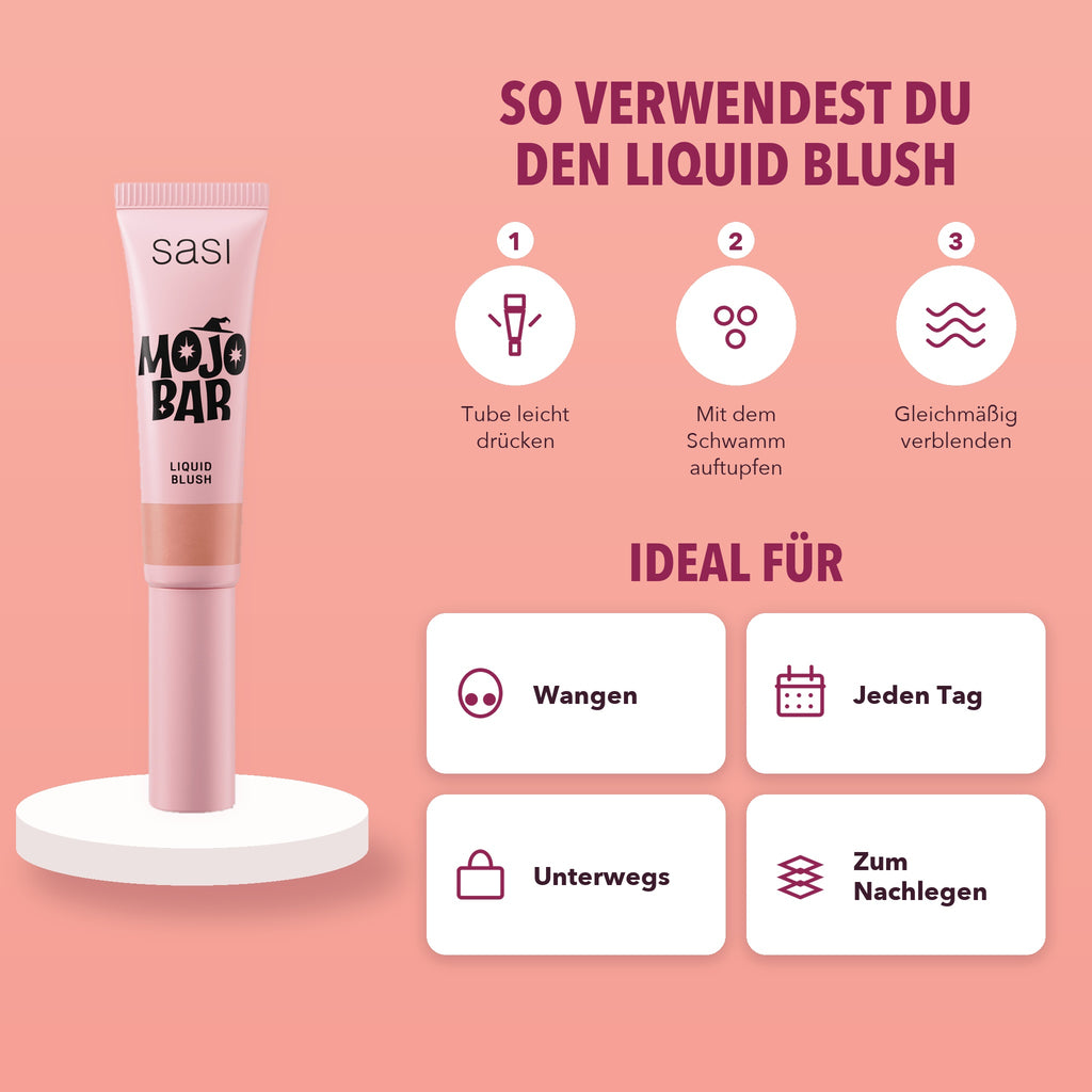 Sasi Mojo Bar Liquid Blush 5 ml | How to use
