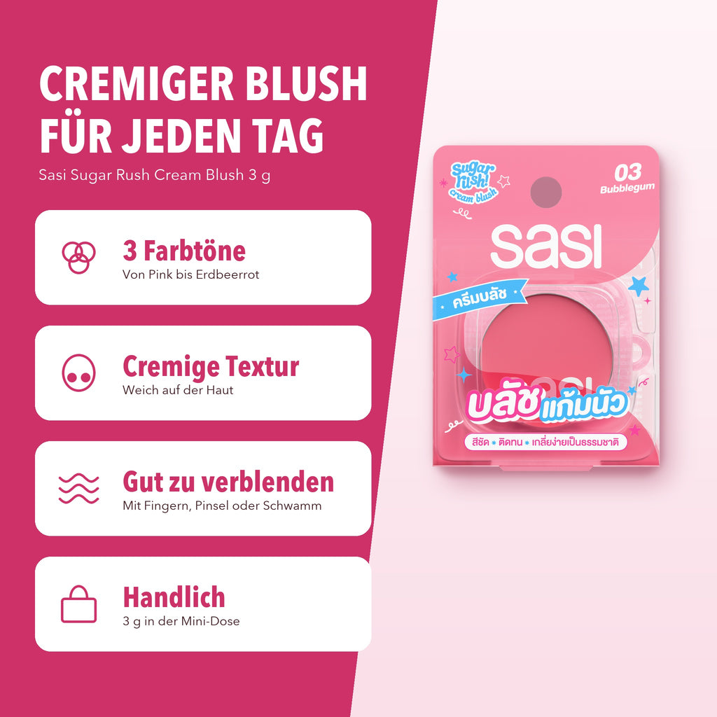 Sasi Sugar Rush Cream Blush 3 g | Benefits