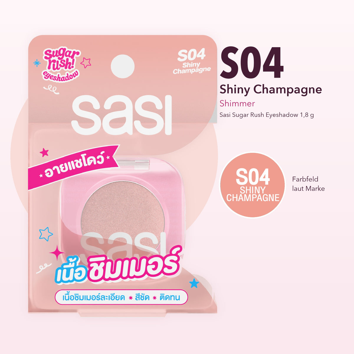 Sasi Sugar Rush Eyeshadow 1.8 g | S04 Shiny Champagne